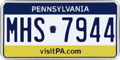PA license plate MHS7944
