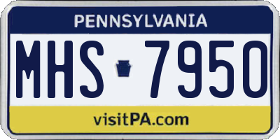 PA license plate MHS7950