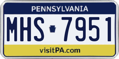 PA license plate MHS7951