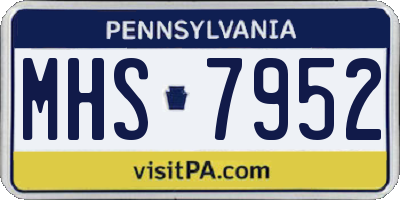 PA license plate MHS7952