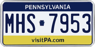 PA license plate MHS7953