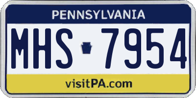 PA license plate MHS7954