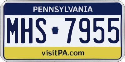 PA license plate MHS7955