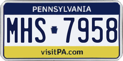 PA license plate MHS7958