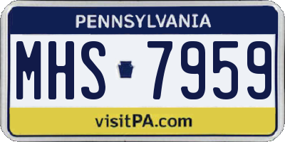 PA license plate MHS7959