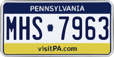 PA license plate MHS7963