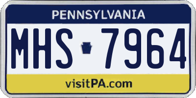 PA license plate MHS7964