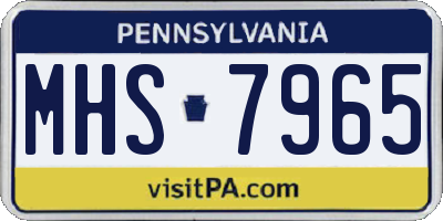 PA license plate MHS7965