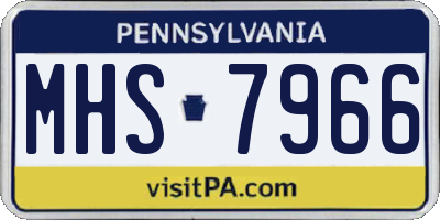 PA license plate MHS7966