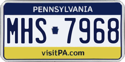 PA license plate MHS7968