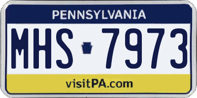PA license plate MHS7973