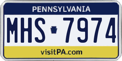PA license plate MHS7974