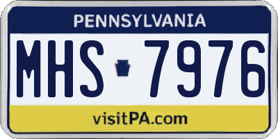 PA license plate MHS7976