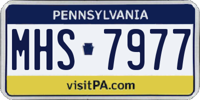 PA license plate MHS7977