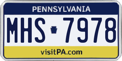 PA license plate MHS7978