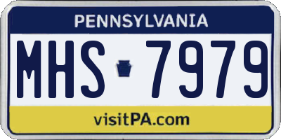 PA license plate MHS7979