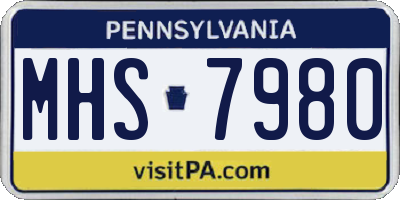 PA license plate MHS7980