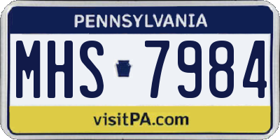 PA license plate MHS7984