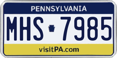 PA license plate MHS7985
