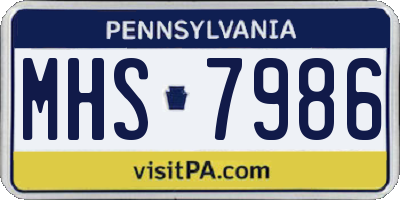 PA license plate MHS7986