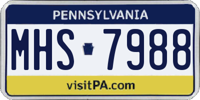 PA license plate MHS7988