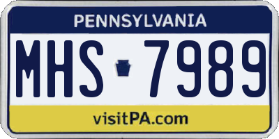PA license plate MHS7989