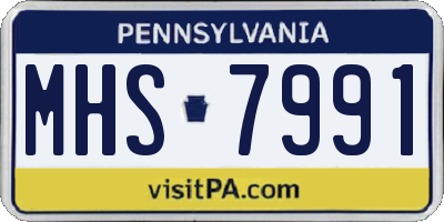 PA license plate MHS7991