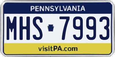 PA license plate MHS7993