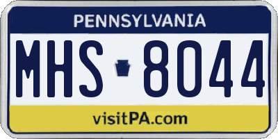 PA license plate MHS8044