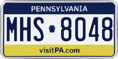 PA license plate MHS8048