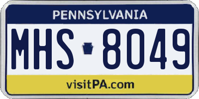 PA license plate MHS8049
