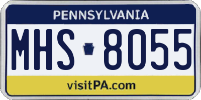 PA license plate MHS8055