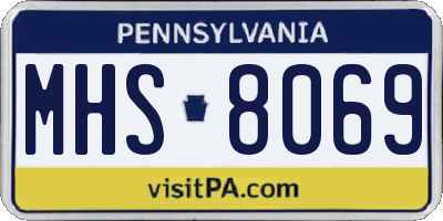 PA license plate MHS8069