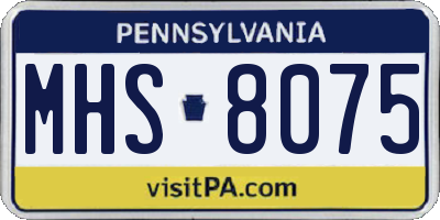PA license plate MHS8075