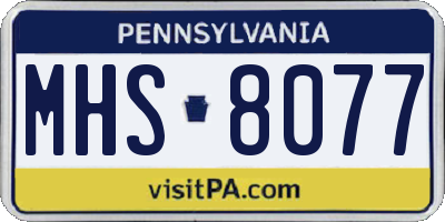 PA license plate MHS8077