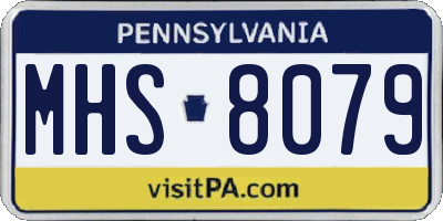 PA license plate MHS8079