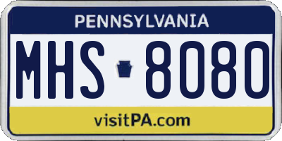 PA license plate MHS8080