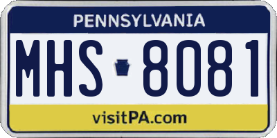 PA license plate MHS8081