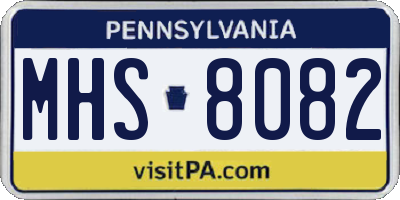 PA license plate MHS8082