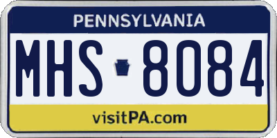 PA license plate MHS8084