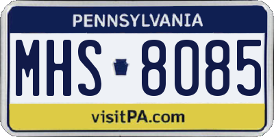 PA license plate MHS8085