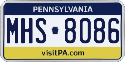 PA license plate MHS8086
