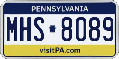 PA license plate MHS8089