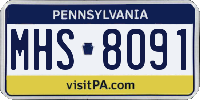 PA license plate MHS8091