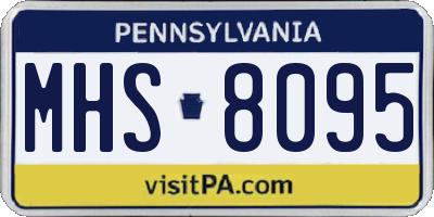 PA license plate MHS8095