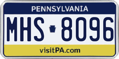 PA license plate MHS8096