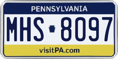 PA license plate MHS8097