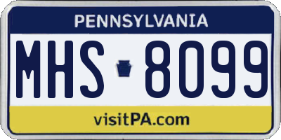 PA license plate MHS8099