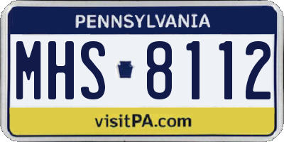 PA license plate MHS8112