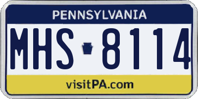 PA license plate MHS8114